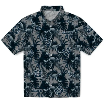 utah state aggies hibiscus exotic navy hawaiian shirts best selling