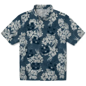 utah state aggies hibiscus flowers navy blue hawaiian shirts best selling