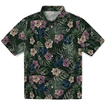 utah state aggies hibiscus leaves pattern green hawaiian shirts best selling