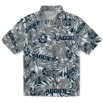 Utah State Aggies Hawaiian Shirt – Hibiscus Overlay