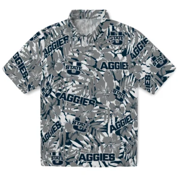 utah state aggies hibiscus overlay hawaiian shirts best selling
