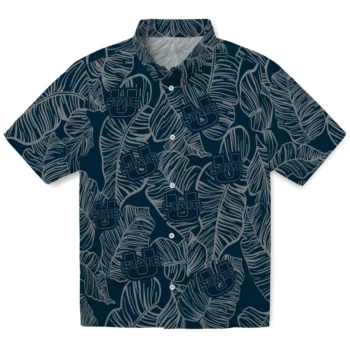 utah state aggies leaf outline navy hawaiian shirts best selling