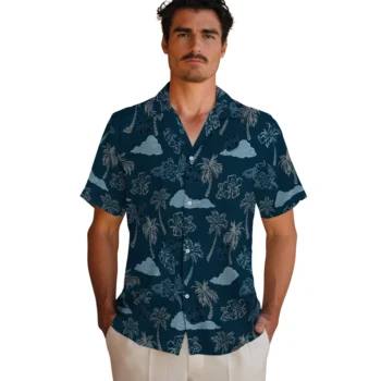 utah state aggies palm and clouds navy hawaiian shirts fashion forward