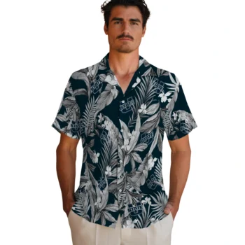utah state aggies palm leaves navy hawaiian shirts fashion forward