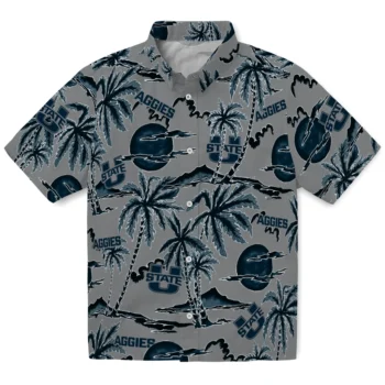 utah state aggies palm sunset hawaiian shirts best selling