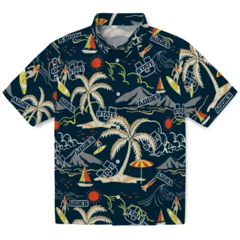 utah state aggies palm tree island navy hawaiian shirts best selling