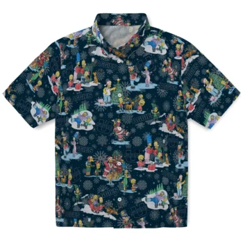 utah state aggies simpsons christmas navy hawaiian shirts best selling