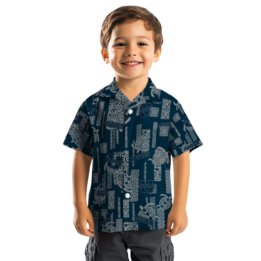 Utah State Aggies Hawaiian Shirt - Turtle Lines utah state aggies turtle lines navy hawaiian shirts top rated