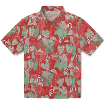 utah utes anthurium overlay red hawaiian shirts best selling