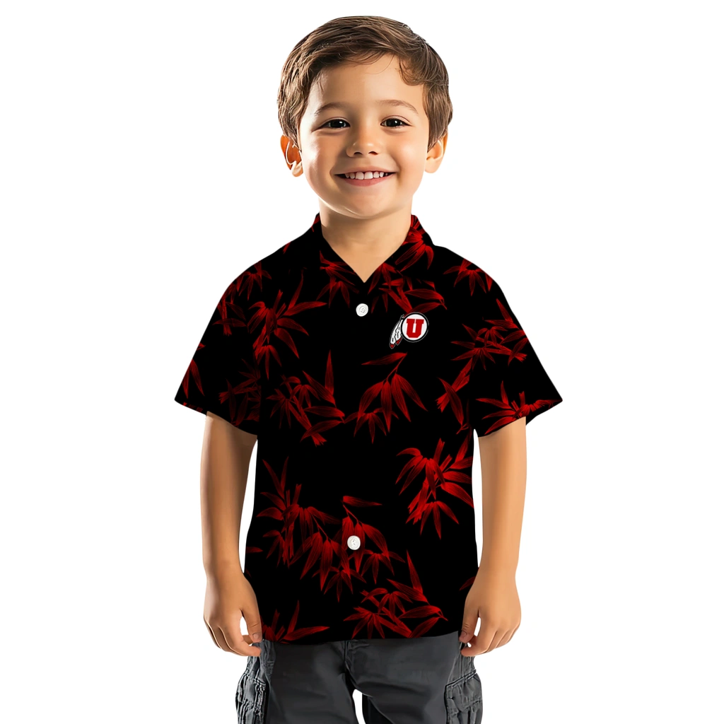 Utah Utes Hawaiian Shirt - Bamboo Branches utah utes bamboo branches red black hawaiian shirts top rated