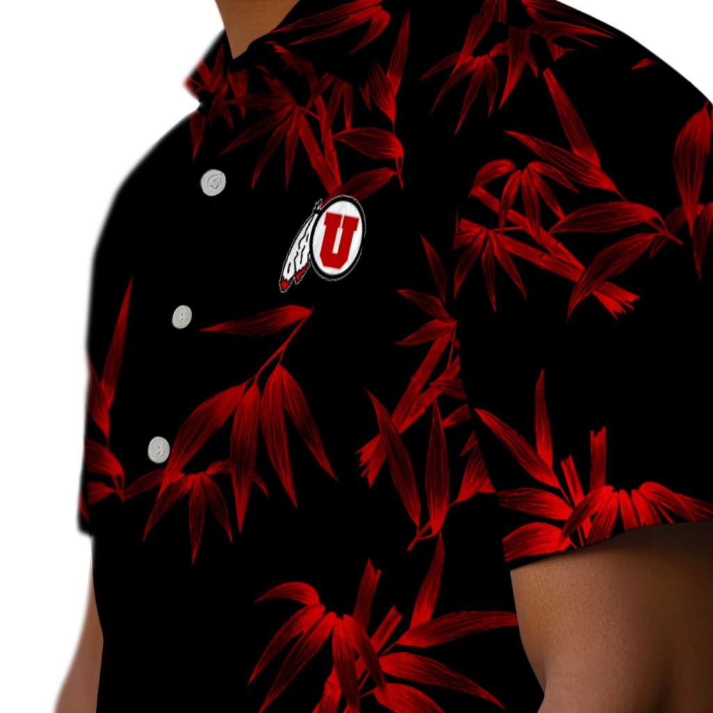 Utah Utes Hawaiian Shirt - Bamboo Branches utah utes bamboo branches red black hawaiian shirts trendy