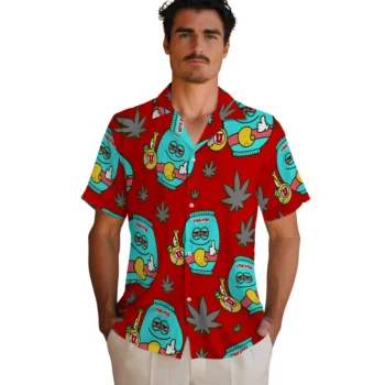 utah utes bong smile red hawaiian shirts fashion forward
