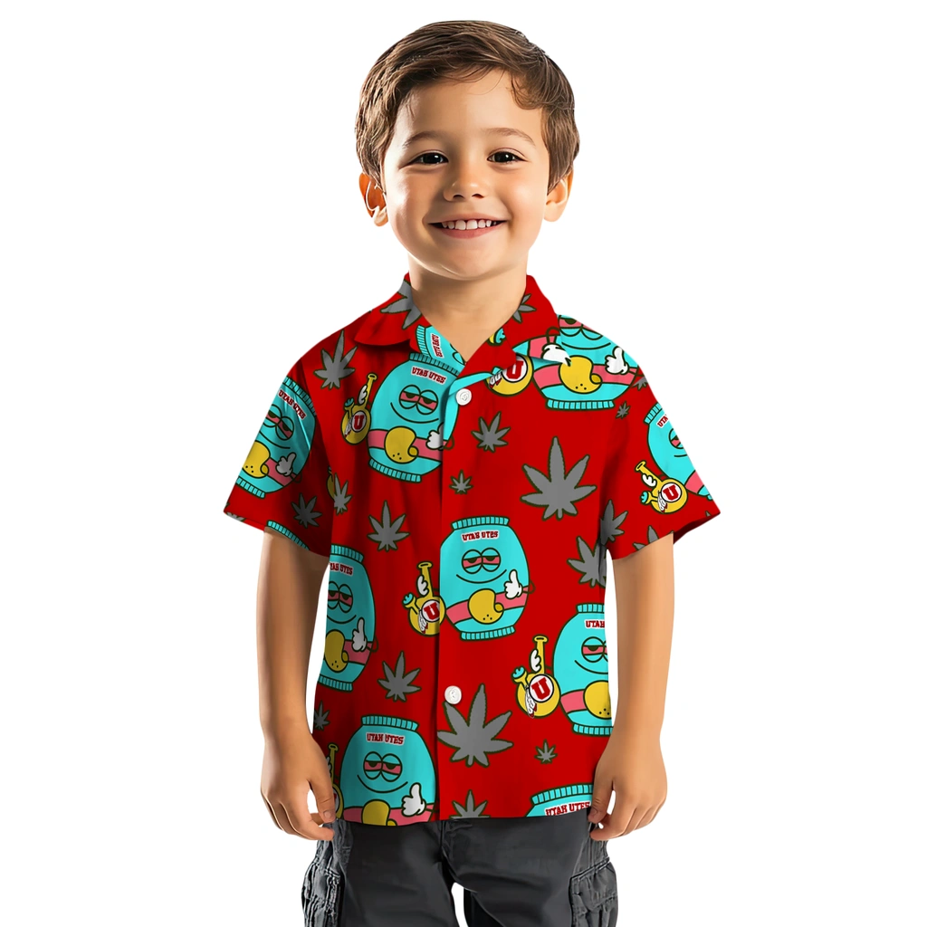 Utah Utes Hawaiian Shirt - Chill Vibe utah utes bong smile red hawaiian shirts top rated