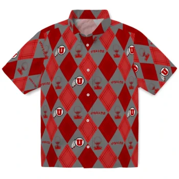 utah utes balloon plaid red hawaiian shirts best selling