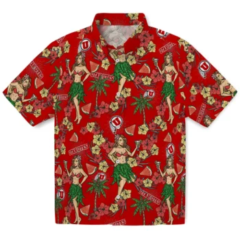 utah utes hawaiian girls design red hawaiian shirts best selling