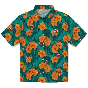 utah utes hibiscus escape green hawaiian shirts best selling