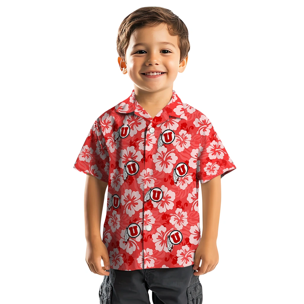Utah Utes Hawaiian Shirt - Hibiscus Cluster utah utes hibiscus cluster red hawaiian shirts top rated