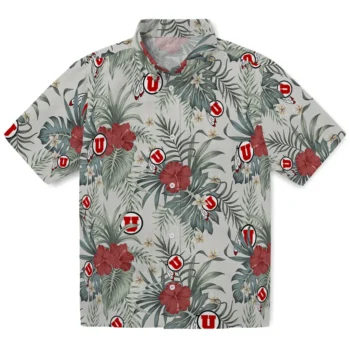 utah utes hibiscus designs beige hawaiian shirts best selling