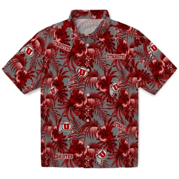 utah utes hibiscus exotic red hawaiian shirts best selling
