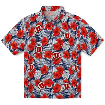 utah utes hibiscus fiesta red royal blue hawaiian shirts best selling