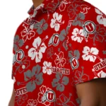 Utah Utes Hawaiian Shirt – Hibiscus Flower Design