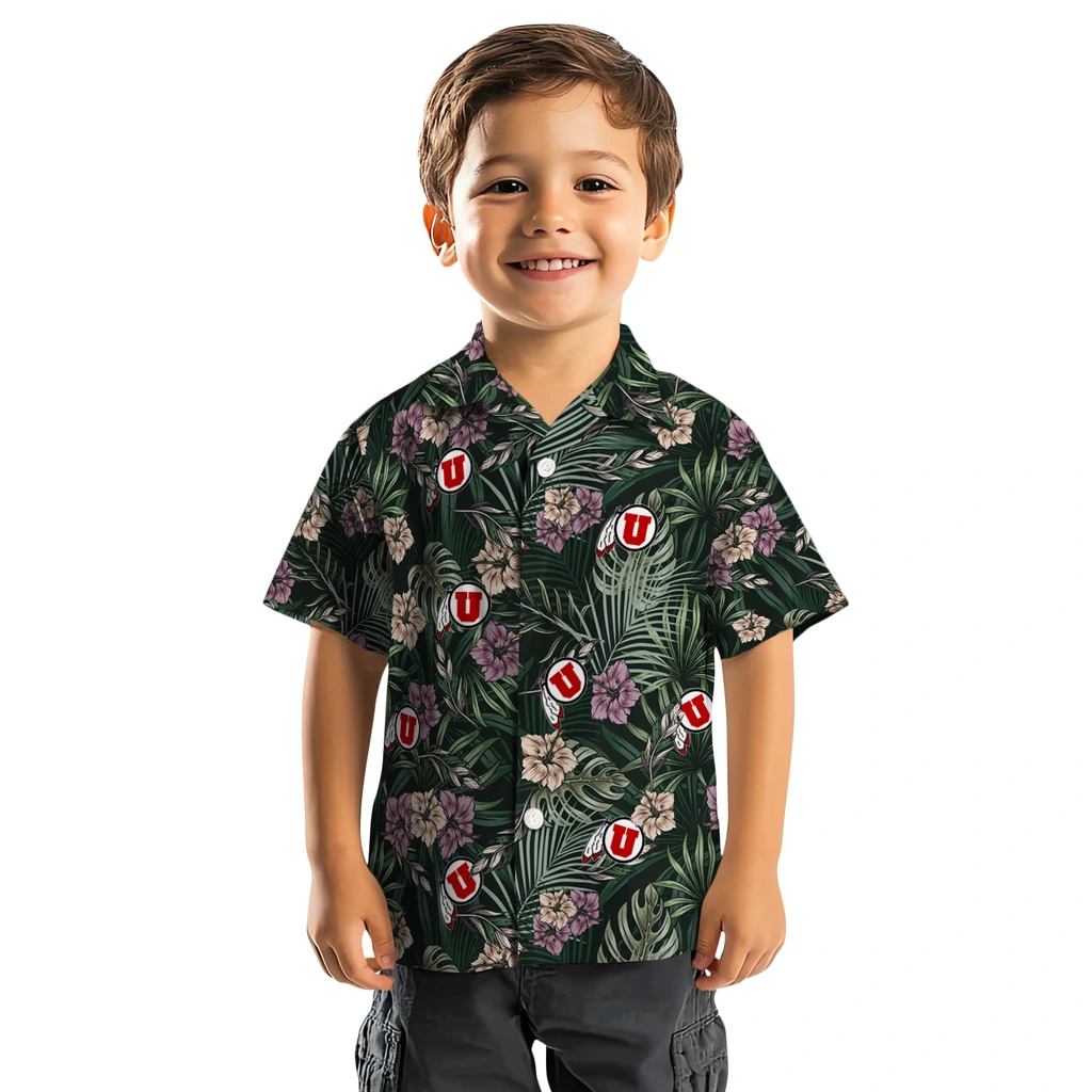 Utah Utes Hawaiian Shirt - Hibiscus Leaves Pattern utah utes hibiscus leaves pattern green hawaiian shirts top rated