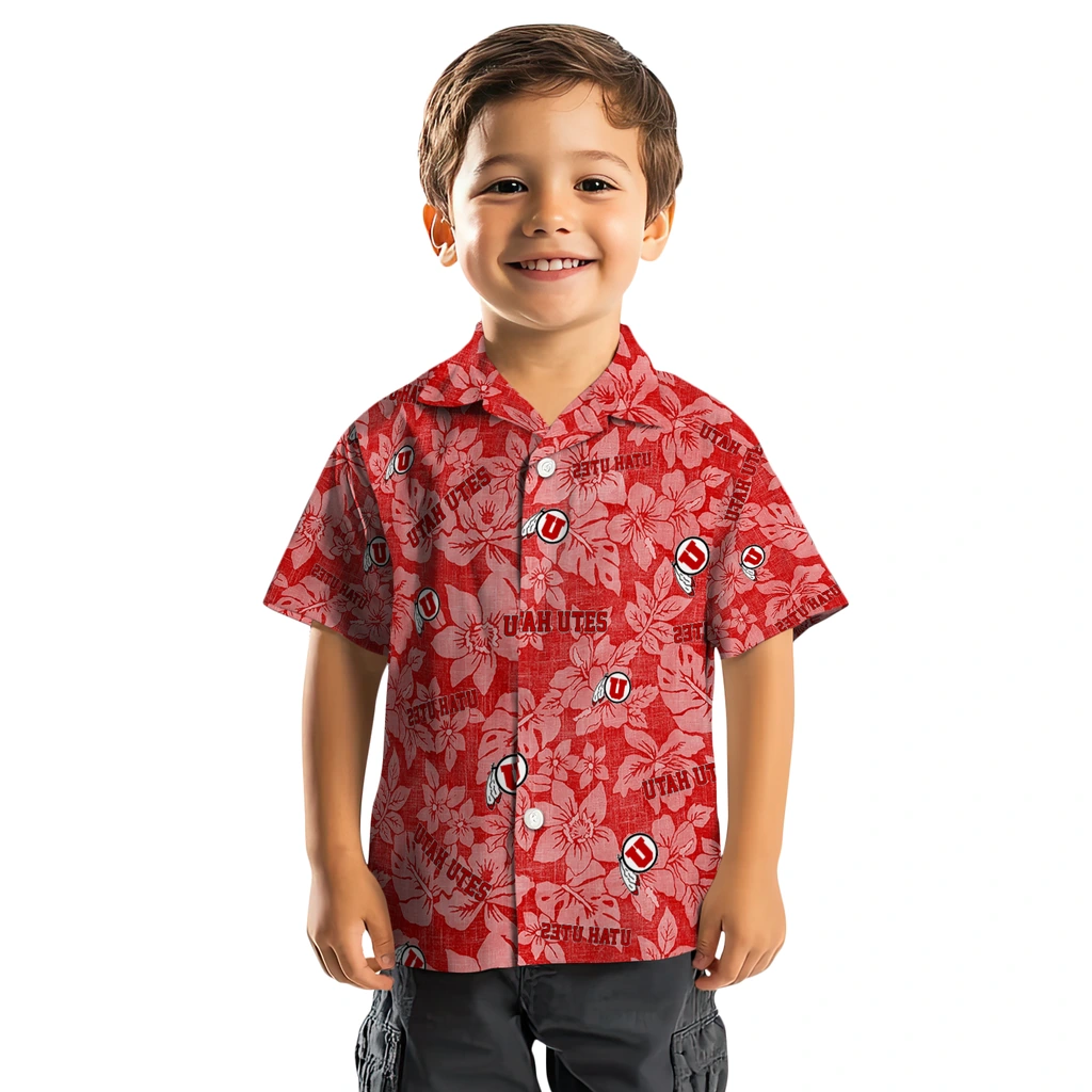 Utah Utes Hawaiian Shirt - Hibiscus Oasis utah utes hibiscus oasis red hawaiian shirts top rated