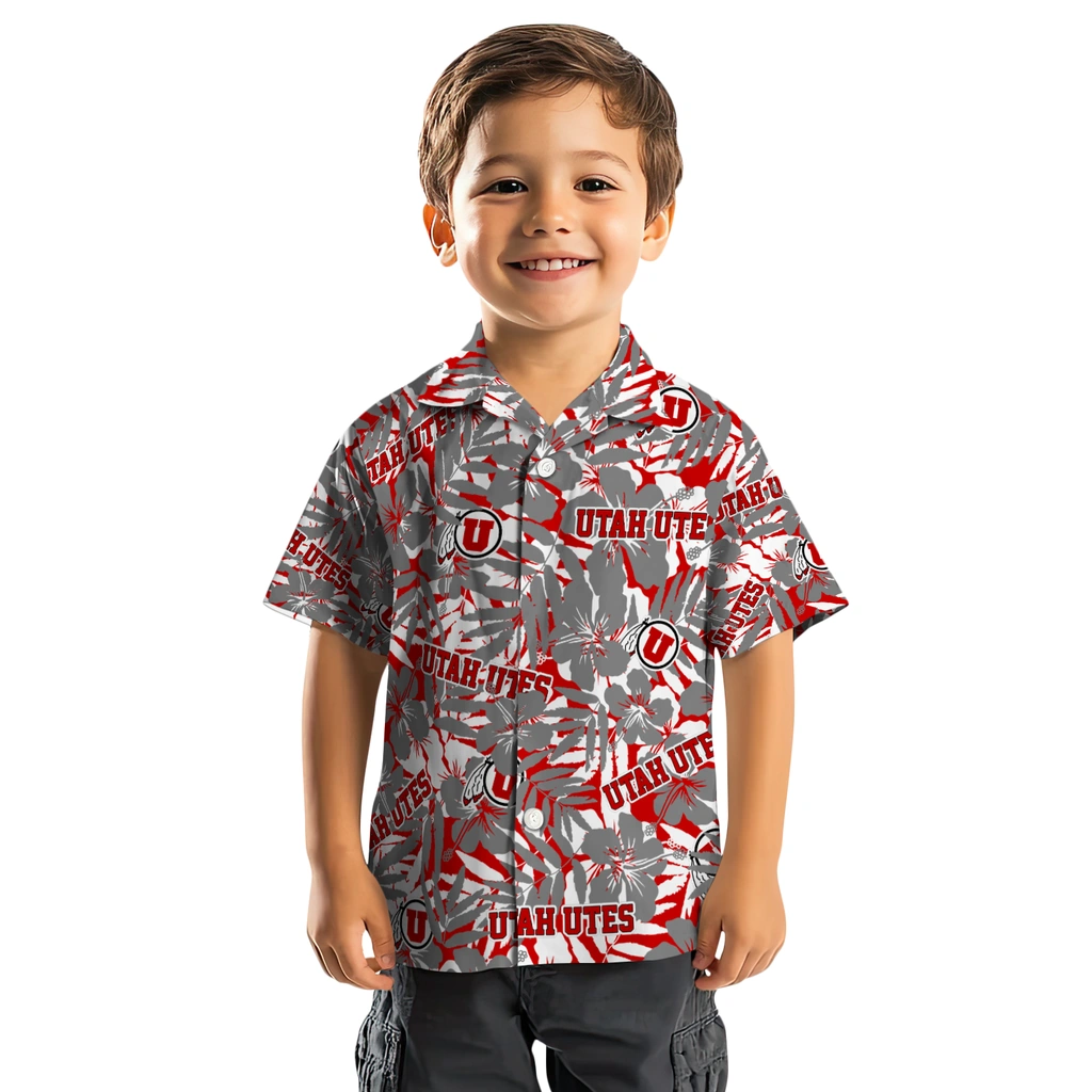 Utah Utes Hawaiian Shirt - Hibiscus Overlay utah utes hibiscus overlay hawaiian shirts top rated