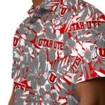 Utah Utes Hawaiian Shirt – Hibiscus Overlay