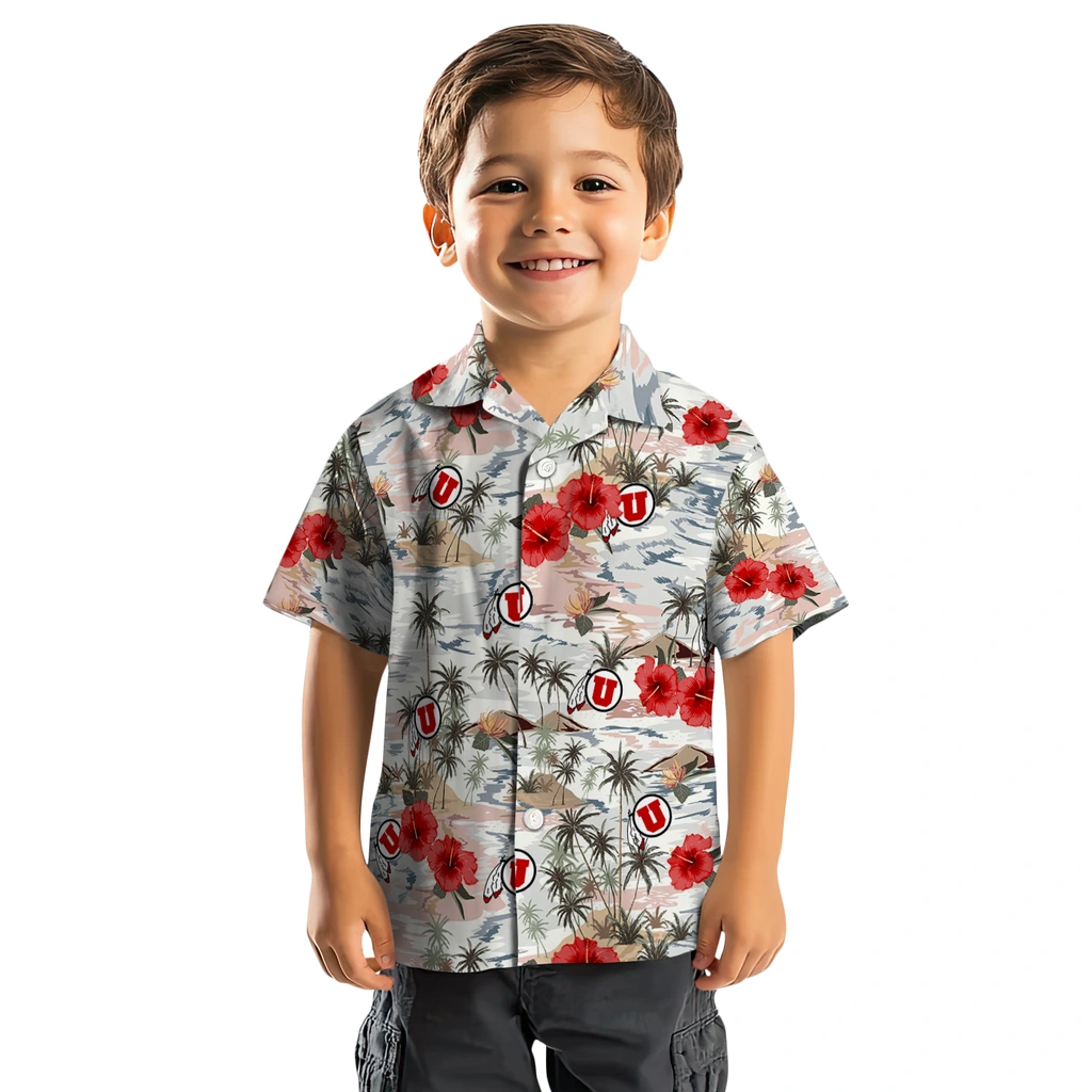 Utah Utes Hawaiian Shirt - Hibiscus Seaside utah utes hibiscus seaside white hawaiian shirts top rated
