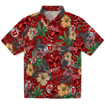 utah utes tiki jungle red hawaiian shirts best selling