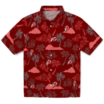 utah utes palm and clouds red hawaiian shirts best selling