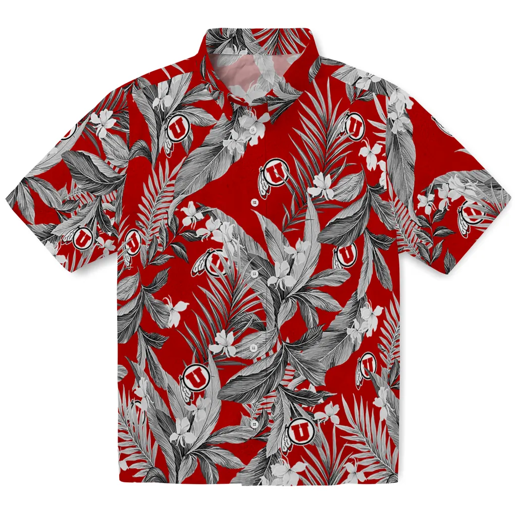 Utah Utes Hawaiian Shirt - Palm Leaves utah utes palm leaves red hawaiian shirts best selling