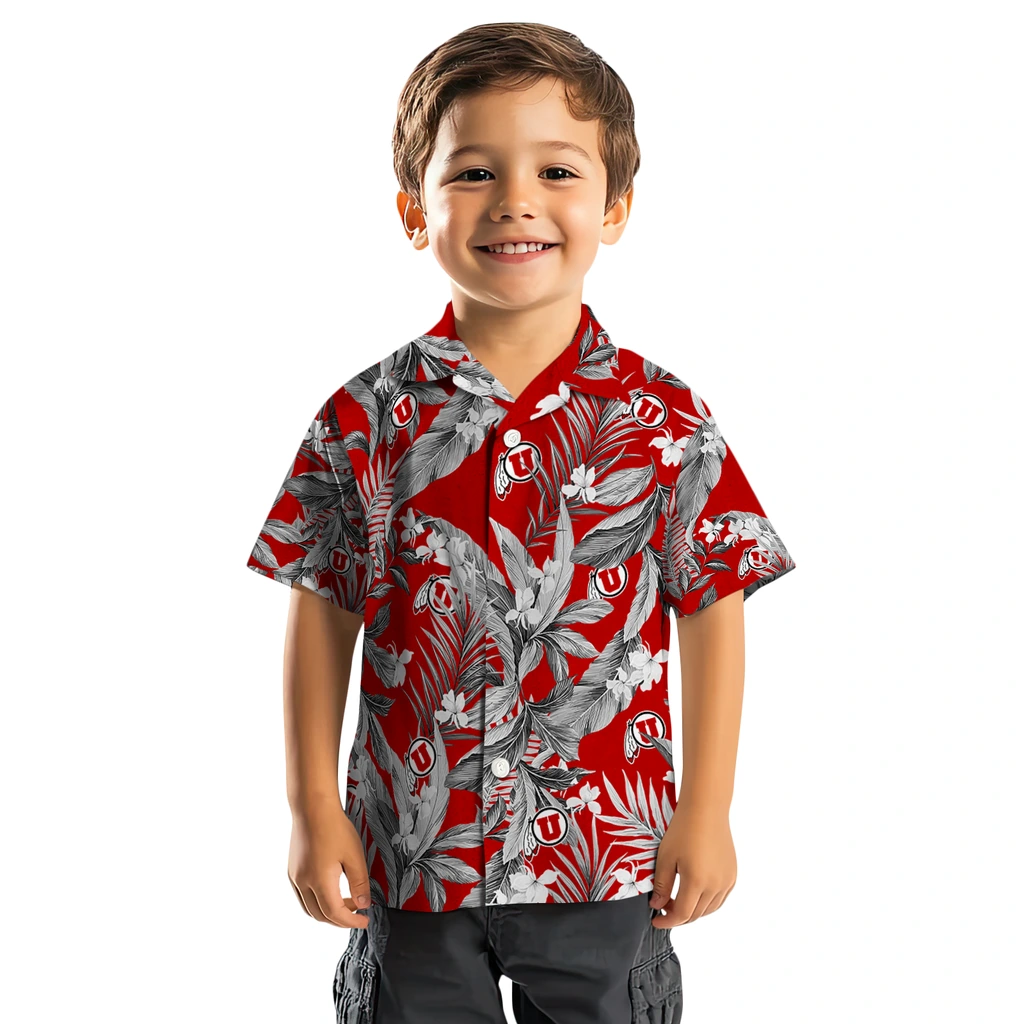 Utah Utes Hawaiian Shirt - Palm Leaves utah utes palm leaves red hawaiian shirts top rated