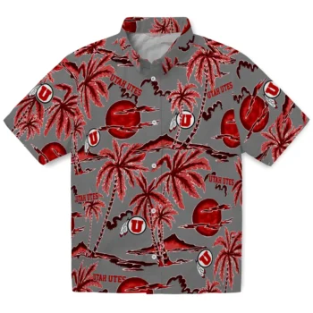 utah utes palm sunset hawaiian shirts best selling