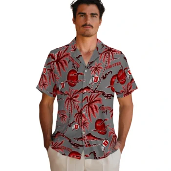 utah utes palm sunset hawaiian shirts fashion forward