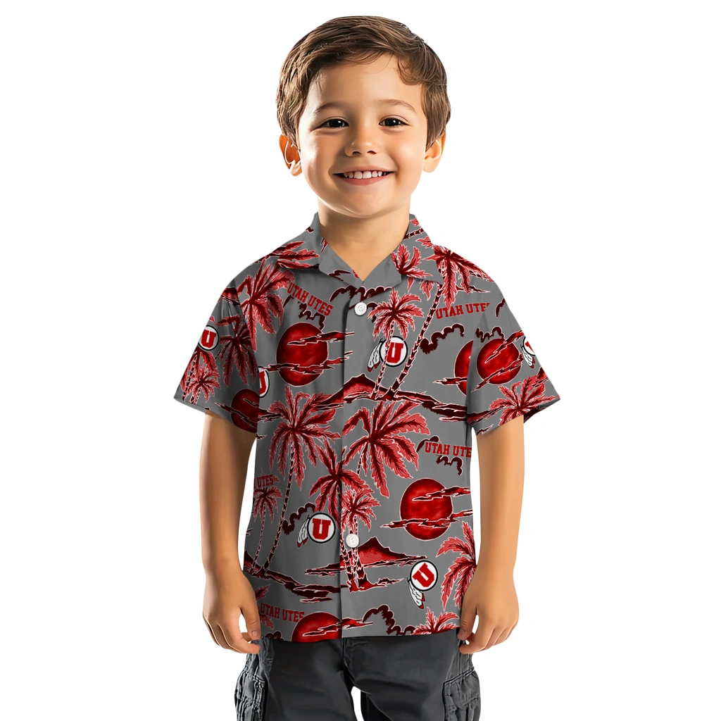 Utah Utes Hawaiian Shirt - Palm Sunset utah utes palm sunset hawaiian shirts top rated