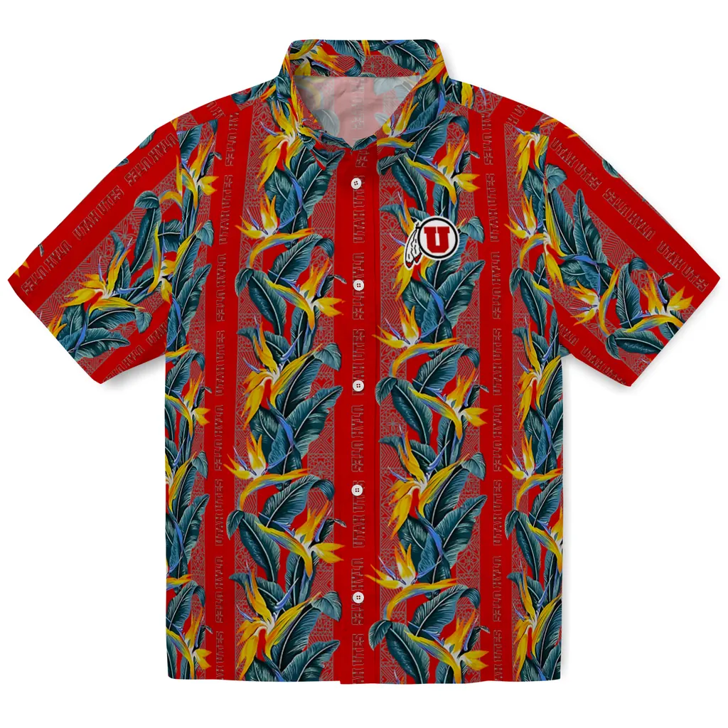 Utah Utes Hawaiian Shirt - Paradise Vines utah utes paradise vines red hawaiian shirts best selling