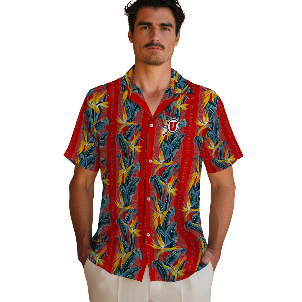 Utah Utes Hawaiian Shirt - Paradise Vines utah utes paradise vines red hawaiian shirts fashion forward