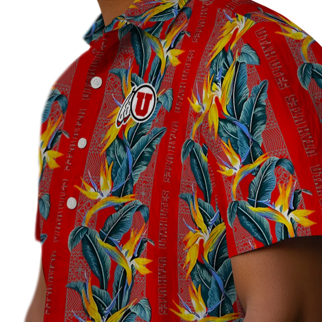 Utah Utes Hawaiian Shirt - Paradise Vines utah utes paradise vines red hawaiian shirts trendy