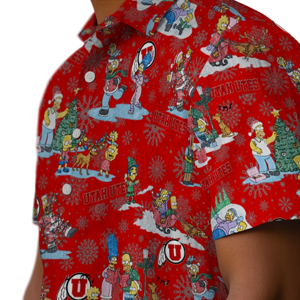 Utah Utes Hawaiian Shirt - Simpsons Christmas utah utes simpsons christmas red hawaiian shirts trendy