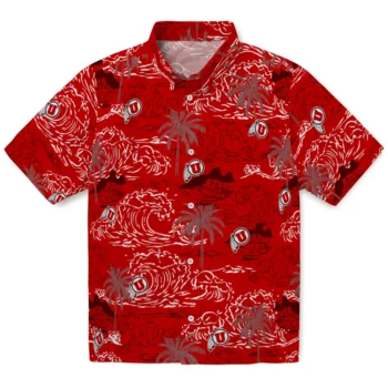 utah utes wave palm red hawaiian shirts best selling