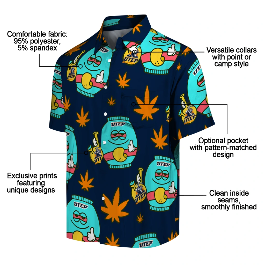 UTEP Miners Hawaiian Shirt - Chill Vibe utep miners bong smile blue hawaiian shirts new arrival