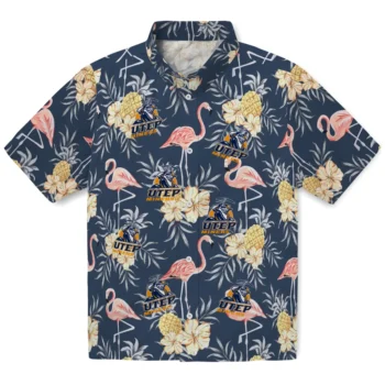 utep miners flamingo hibiscus navy hawaiian shirts best selling