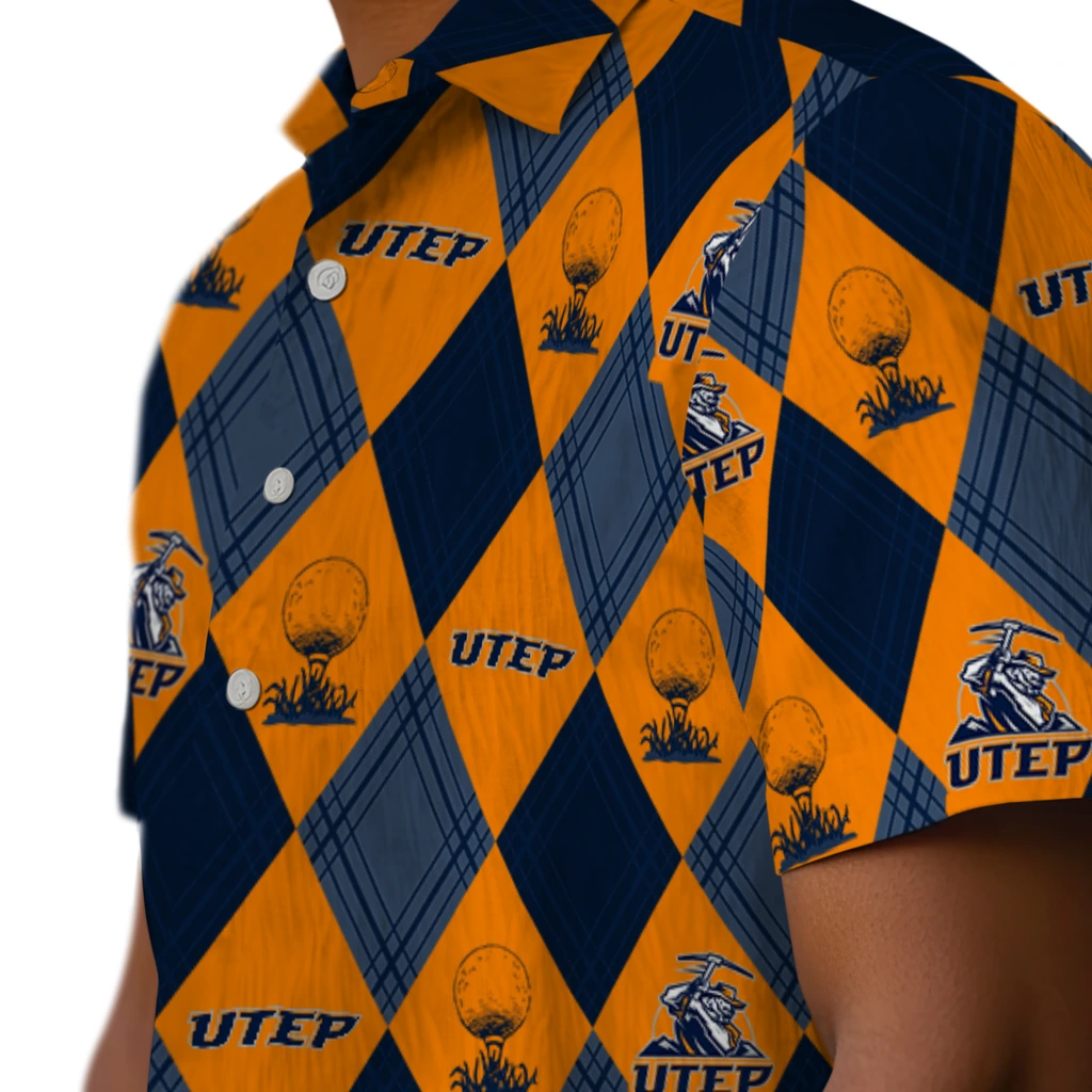 UTEP Miners Hawaiian Shirt - Golfing Plaid utep miners balloon plaid blue hawaiian shirts trendy