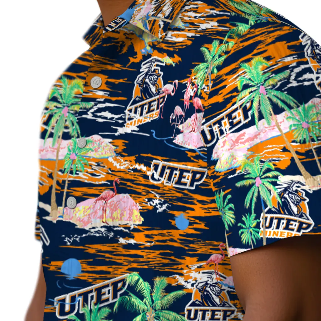 UTEP Miners Hawaiian Shirt - Hawaii Island utep miners flamingo retreat blue hawaiian shirts trendy
