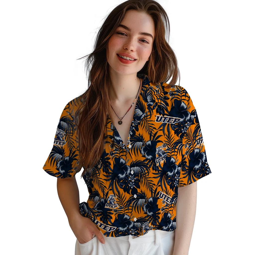UTEP Miners Hawaiian Shirt - Hibiscus Exotic utep miners hibiscus exotic blue hawaiian shirts latest model