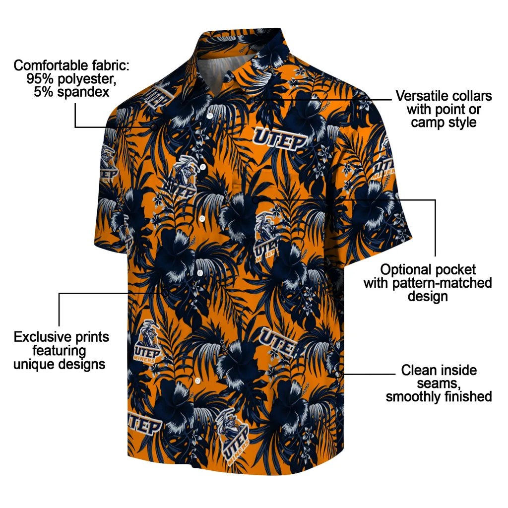 UTEP Miners Hawaiian Shirt - Hibiscus Exotic utep miners hibiscus exotic blue hawaiian shirts new arrival