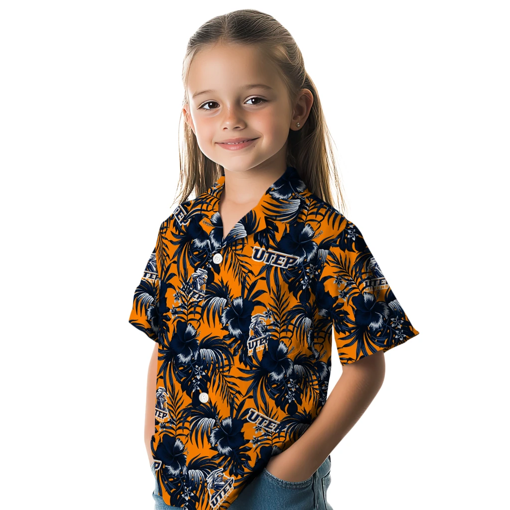 UTEP Miners Hawaiian Shirt - Hibiscus Exotic utep miners hibiscus exotic blue hawaiian shirts premium grade