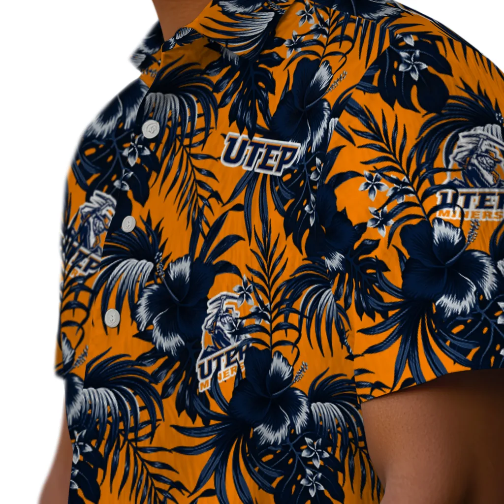 UTEP Miners Hawaiian Shirt - Hibiscus Exotic utep miners hibiscus exotic blue hawaiian shirts trendy